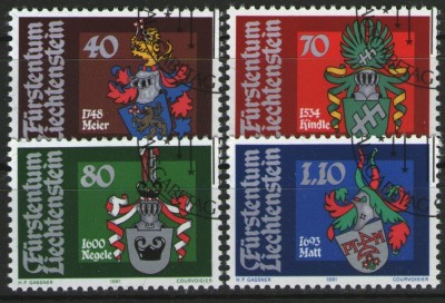 Liechtenstein 1981 - steme, serie stampilata foto