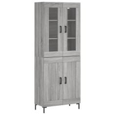 Dulap inalt, gri sonoma, 69,5x34x180 cm, lemn compozit