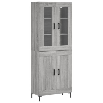 Dulap inalt, gri sonoma, 69,5x34x180 cm, lemn compozit foto