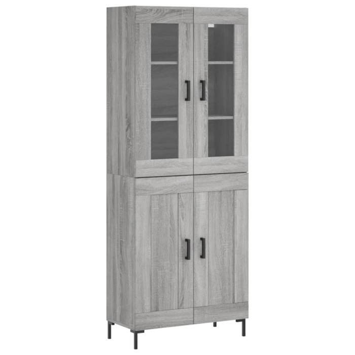 Dulap inalt, gri sonoma, 69,5x34x180 cm, lemn compozit