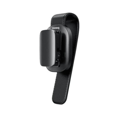 Suport auto pentru ochelari Baseus Platinum negru cu clips parasolar foto