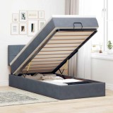 VidaXL Cadru de pat otoman cu saltea catifea gri &icirc;nchis 90x200cm