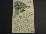 Felicitare Germană originală de Crăciun - Clopoței , datată 1926