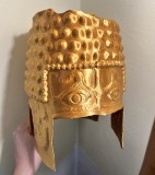 Reproducere Coif dacic Cotofenesti, scara 1:1, purtabil, plastic auriu