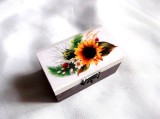 Cutie lemn decorata cu floarea soarelui 35266