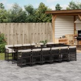 Cumpara ieftin Gossi set mobilier de gradina cu perne, 13 piese, negru, poliratan