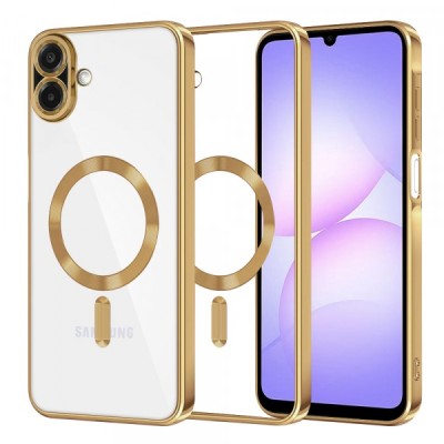 Husa MagSafe pentru Samsung Galaxy A07 4G A075, Techsuit, Luxury Crystal, Aurie foto