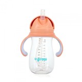 Cana cu pai tritan orange 300mlu-grow