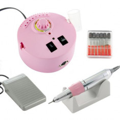 Freza profesionala ZS-605, Pila electrica unghii, 65W, 35000 rpm, culoare roz