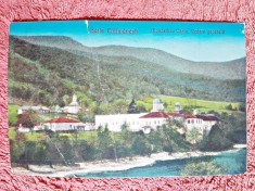 Carte postala Baile Calimanesti, Manastirea Cozia, perioada interbelica