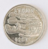 ELVETIA 5 FRANCI 1981 STANS COMEMORATIVA AUNC ( CITITI DESCRIEREA )