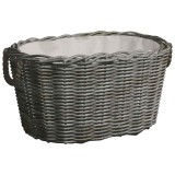 Cumpara ieftin Cos pentru lemne de foc cu manere, gri, 59x42x28 cm, salcie