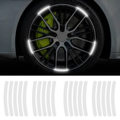 Set 20 bucati Elemente Reflectorizante Wheel Arch pentru autoturisme, biciclete, motociclete, atv-uri, scutere, culoare Argintiu foto