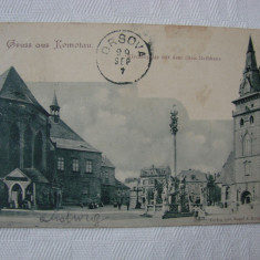 Carte postala circulata in 1899 - KOMOTAU actual orasul Chomutov, Cehia