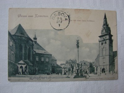 Carte postala circulata in 1899 - KOMOTAU actual orasul Chomutov, Cehia foto