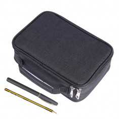 Penar ZEQAS tip geanta cu 4 compartimente, include un creion si un pix, incapator, capacitate 72 accesorii, confectionat dintr-un material textil de i