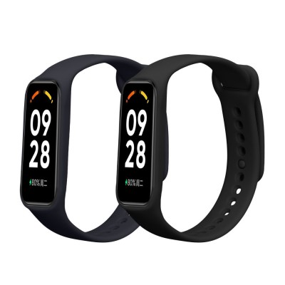 Set 2 Curele Kwmobile pentru Xiaomi Smart Band 8 Active, Negru/Albastru inchis, Silicon, KWM0000254C001C foto