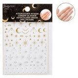 Autocolante pentru unghii cu luna si stele, argintii si aurii, set variat, CMCLASS