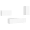 Set dulapuri TV, 4 piese, alb, lemn prelucrat