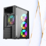 Carcasa Gaming OptimX Prime ATX, Middle Tower cu 4 ventilatoare RGB