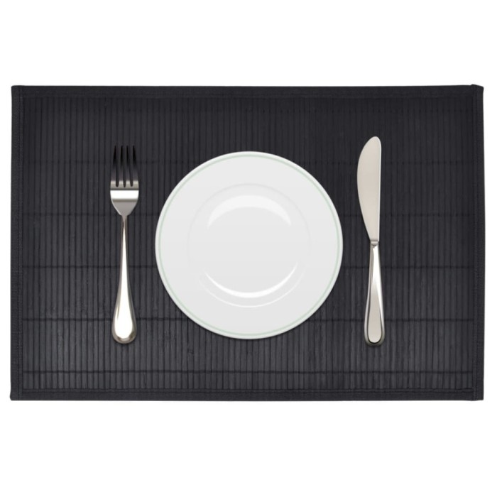 Naproane de bambus 30 x 45 cm, negru, 6 buc.