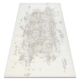 Covor CORE 3824 Ornament Vintage - structural, două niveluri de l&acirc;nă, cremă / maro, 160x220 cm, Dreptunghi, Lana