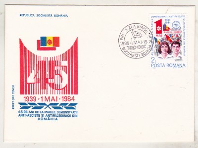 bnk fil FDC 45 ani de la demonstratiile antifasciste 1 Mai 1939 1984 foto