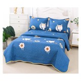 Cumpara ieftin Set Cuvertura de Pat din Bumbac, 3 Piese cu Model - PIT171