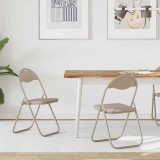 vidaXL Scaun pliant 2 pcs Nisipiu 48 x 43,5 x 81 cm Piele artificială 42029047