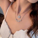 Cumpara ieftin Lantisor Argint Trifoi Magnetic Se Deschide in 4 Inimioare -Four Leaf-- Pentru, Argintboutique