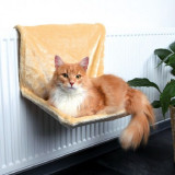 Pat pentru pisici, atașabil de calorifer, material pluș, culoare bej &ndash; 48x26x30cm, Trixie