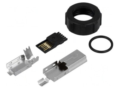 Mufă USB B Mini IP67 pentru Lipire și Turnare foto