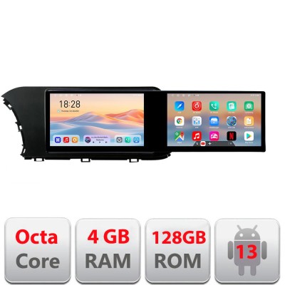 Navigatie Hyundai I20 2020- Kit-i20 Edotec 2 ecrane 8 core 4+128 21.6 inch Incell android Wifi 5Ghz gps internet CarStore Technology foto