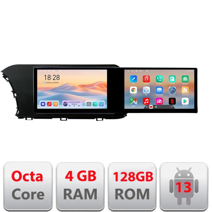 Navigatie Hyundai I20 2020- Kit-i20 Edotec 2 ecrane 8 core 4+128 21.6 inch Incell android Wifi 5Ghz gps internet CarStore Technology