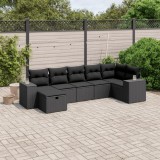 Cumpara ieftin Gossi set canapele de gradina cu perne, 7 piese, negru, poliratan