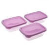 Set Recipiente Alimente, 600ml, Plastic, Transparent, Lila, 3 Bucăți, Oem