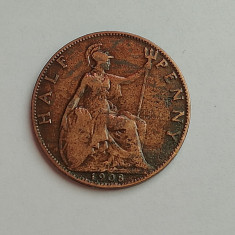 M3 C50 - Moneda foarte veche - Anglia - Half penny - 1908