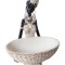 Ornament decorativ, Africana cu suport pentru bijuterii, Alb, 24 cm, 222301S