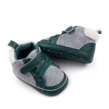 Pantofiori pentru bebelusi, verde cu gri (Marime Disponibila: 6-9 luni (Marimea
