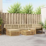 vidaXL Set de canapele de exterior cu pernă 7 pcs Alb și Bej 3390818