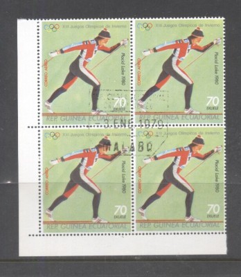 Eq. Guinea 1978 Sport Olympics Lake Placid 1 values x 4 Mi.1312 used TA.006 foto
