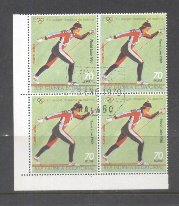 Eq. Guinea 1978 Sport Olympics Lake Placid 1 values x 4 Mi.1312 used TA.006