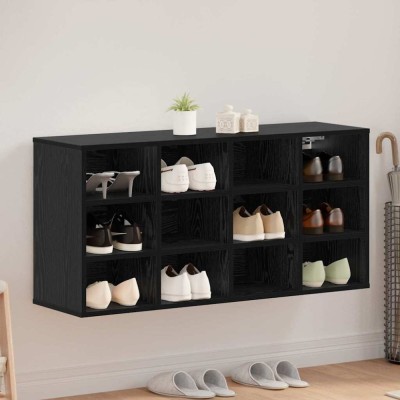 vidaXL Dulap pentru pantofi cu raft Stejar negru 103 x 30 x 51 cm 875211 foto