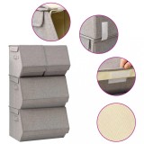 Cumpara ieftin Set cutii depozitare stivuibile, 4 buc., gri, țesătură