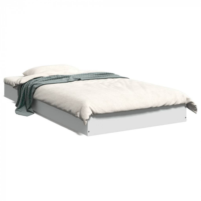 Cadru de pat, alb, 100x200 cm, lemn prelucrat GartenMobel Dekor