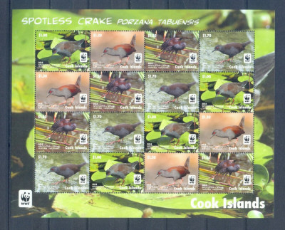 WWF 2014 COOK ISLANDS Coala cu 4 serii de cate 4 timbre nestampilate PASARI MNH foto