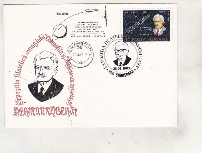 bnk fil Plic ocazional Expofil Cosmofila `83 Sighisoara - Hermann Oberth