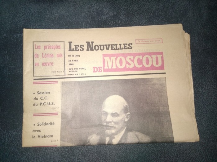 REVISTA LES NOUVELLES DE MOSCOU 20 APRILIE 1968 SUPLIMENT INCLUS