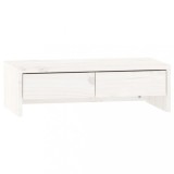 Cumpara ieftin Suport pentru monitor, alb, 50x27x15 cm, lemn masiv pin