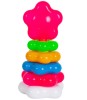 Jucarie educativa Bebe Piramida cu Stea, 5 inele, varsta 1-3 ani, plastic netoxic